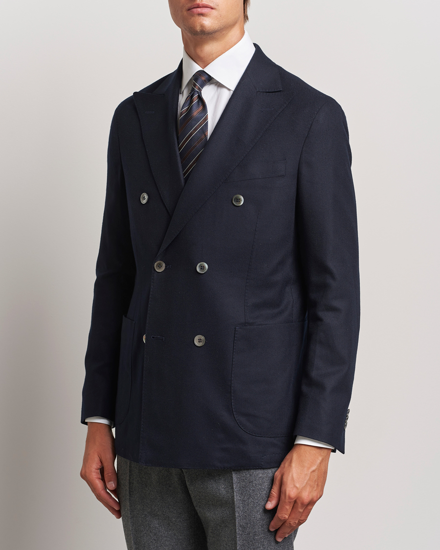 Homme | Blazers | Oscar Jacobson | Farris DB Super 150's Loro Piana Wool Blazer Navy