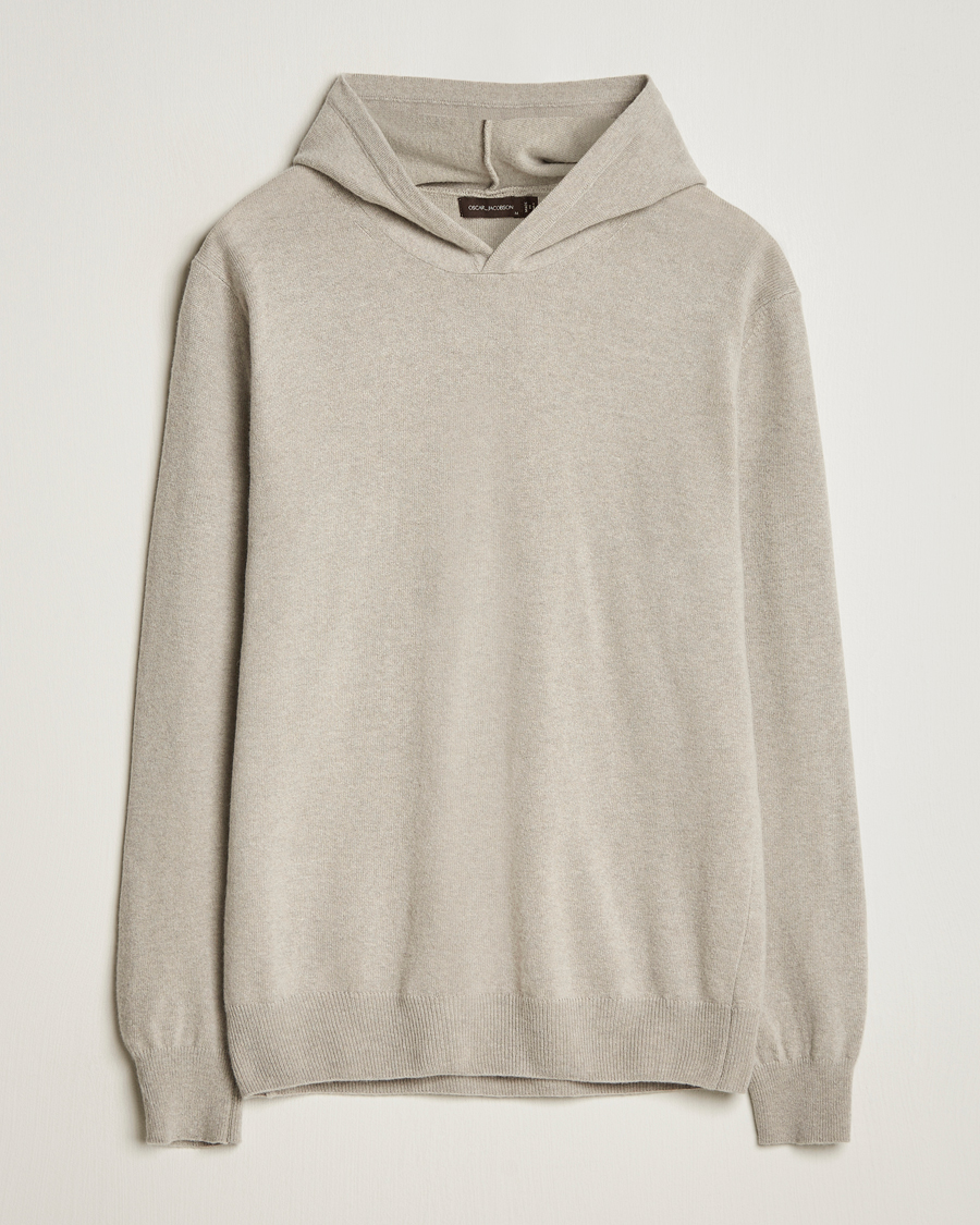 Homme | Pulls Et Tricots | Oscar Jacobson | Pascal Wool/Cashmere Hoodie Beige