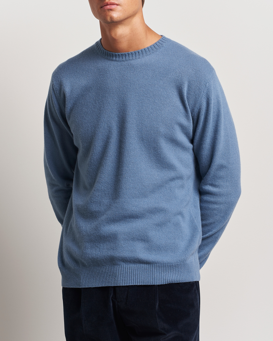 Homme | Pulls Et Tricots | Oscar Jacobson | Valter Wool/Cashmere Round Neck Blue