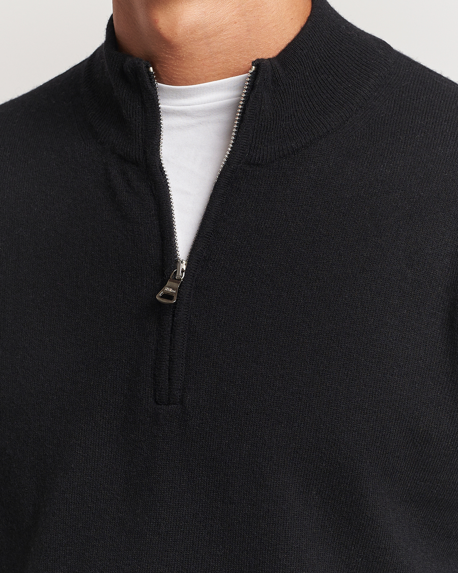 Homme | Pulls Et Tricots | Oscar Jacobson | Patton Wool/Cashmere Half Zip Black