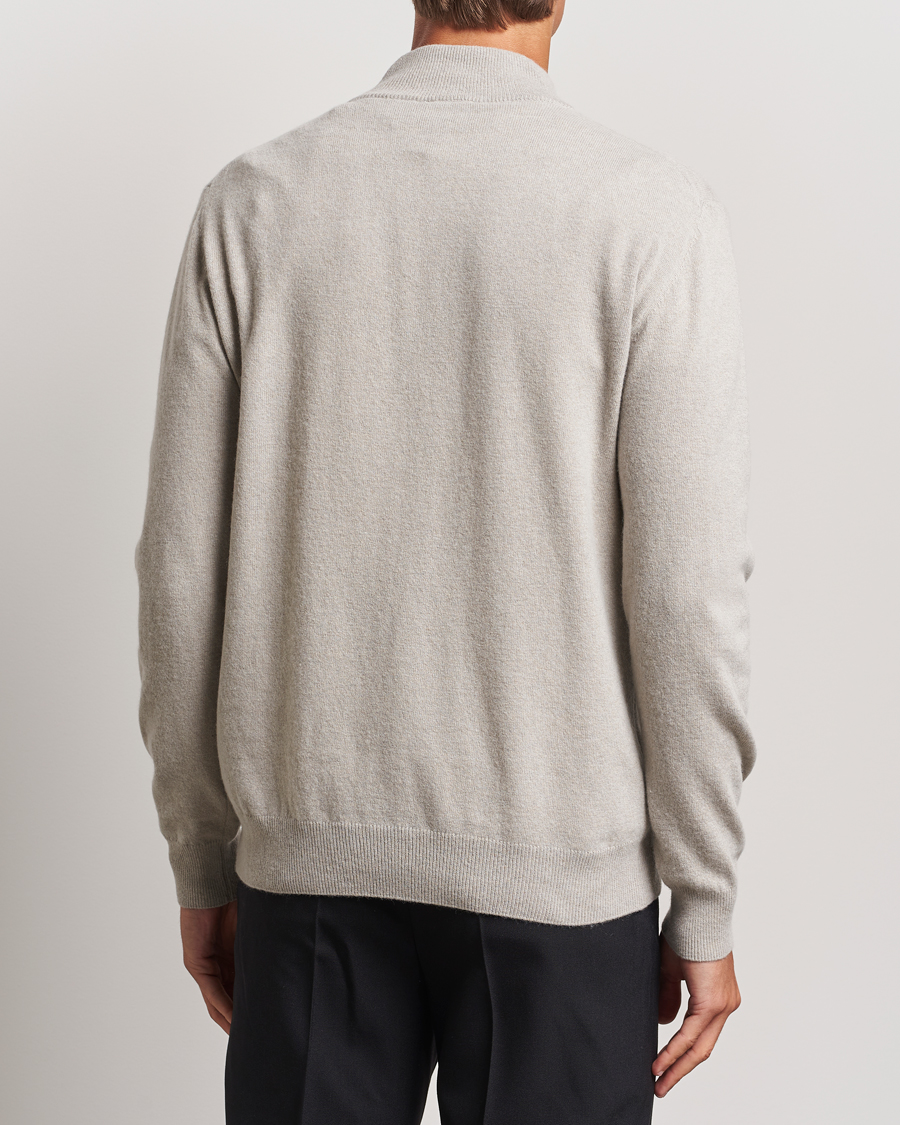 Homme | Pulls Et Tricots | Oscar Jacobson | Patton Wool/Cashmere Half Zip Light Beige