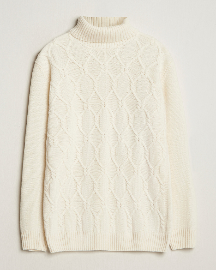 Homme | Pulls Et Tricots | Oscar Jacobson | Salomon Heavy Knitted Cable Rollneck White
