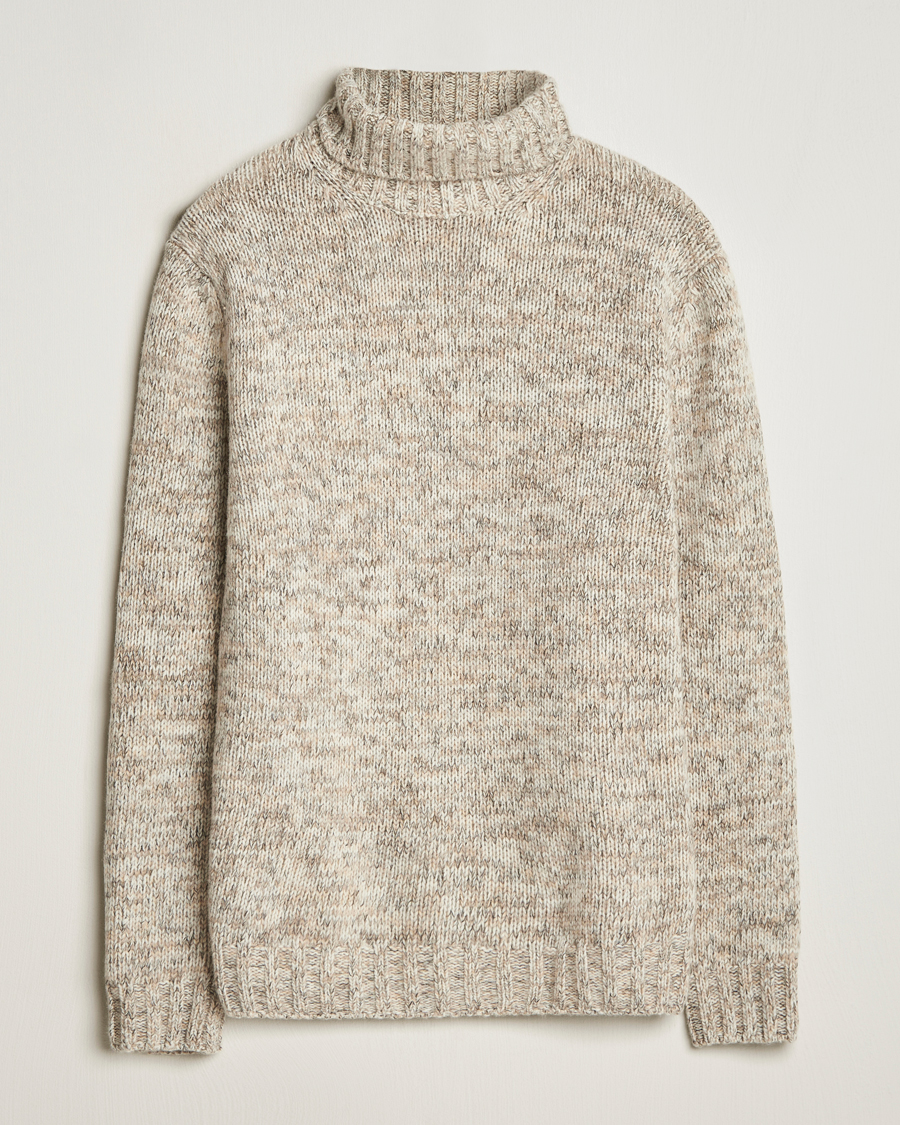 Homme | Pulls Et Tricots | Oscar Jacobson | Mika Heavy Knitted Merino Rollneck Beige