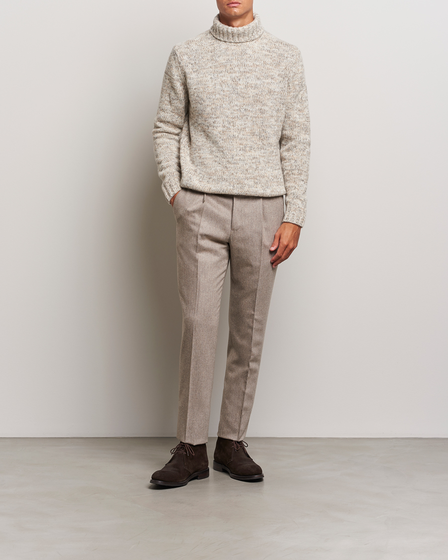 Homme | Pulls Et Tricots | Oscar Jacobson | Mika Heavy Knitted Merino Rollneck Beige