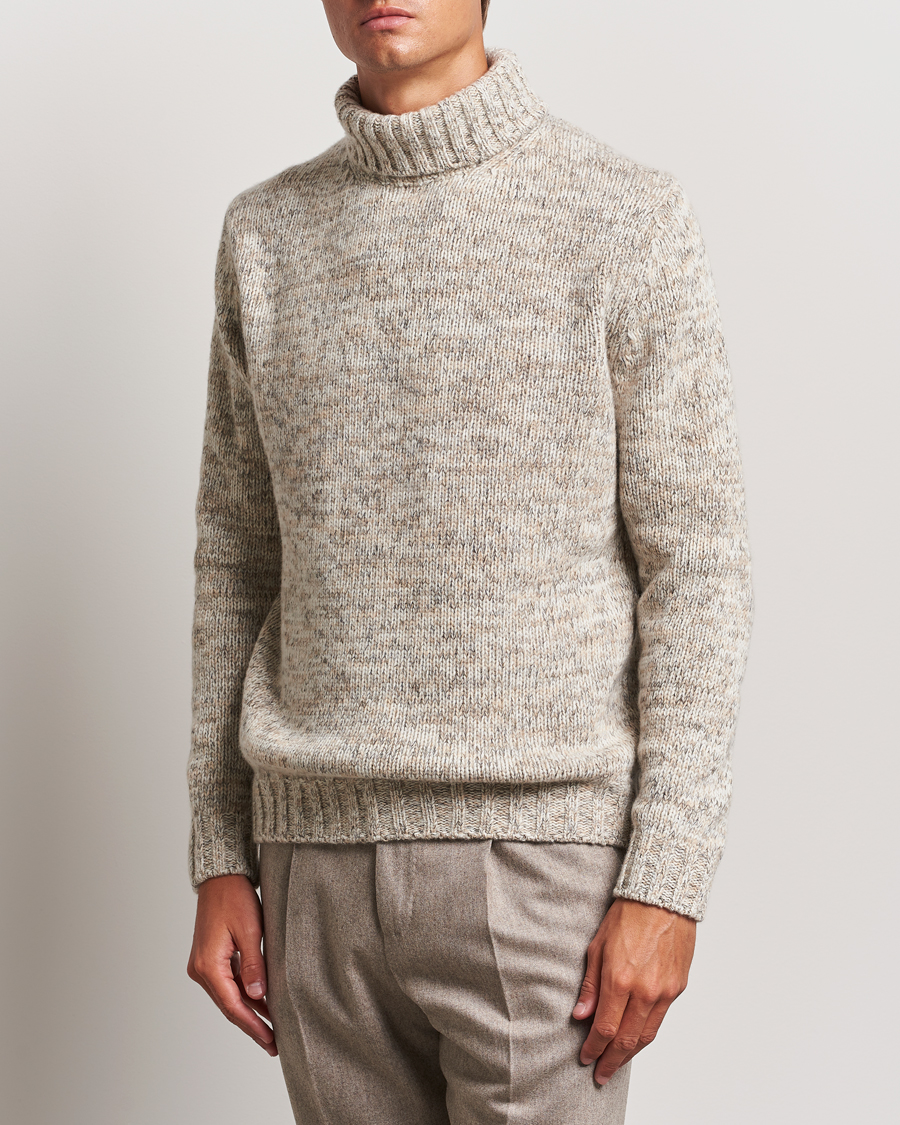 Homme | Pulls Et Tricots | Oscar Jacobson | Mika Heavy Knitted Merino Rollneck Beige
