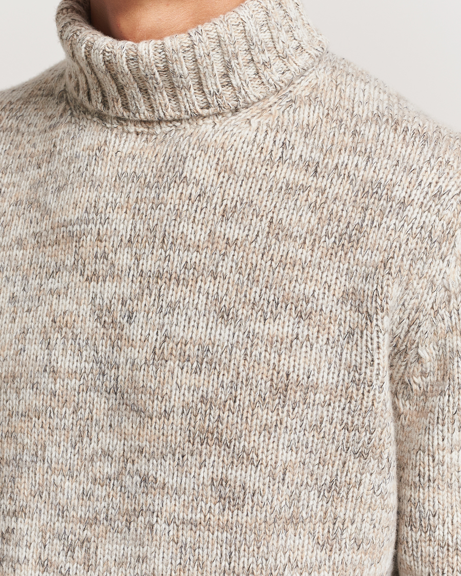 Homme | Pulls Et Tricots | Oscar Jacobson | Mika Heavy Knitted Merino Rollneck Beige