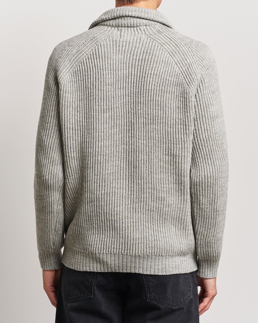 Homme | Pulls Et Tricots | Peregrine | Ford Knitted Wool Half Zip Light Grey