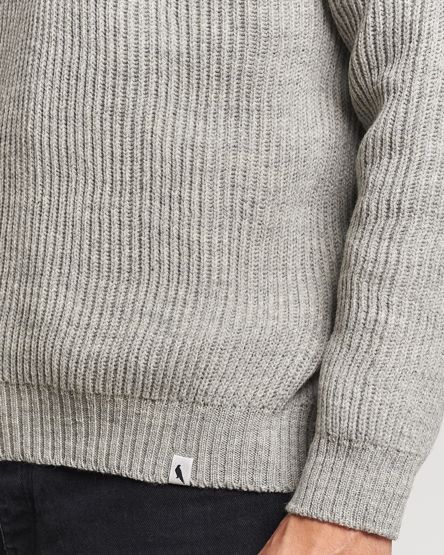 Homme | Pulls Et Tricots | Peregrine | Ford Knitted Wool Half Zip Light Grey