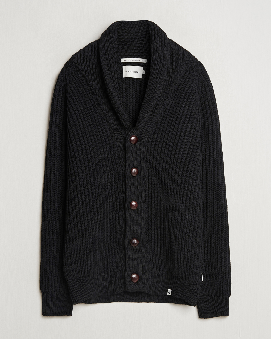 Homme | Pulls Et Tricots | Peregrine | Wilkinson Ribbed Wool Cardigan Black