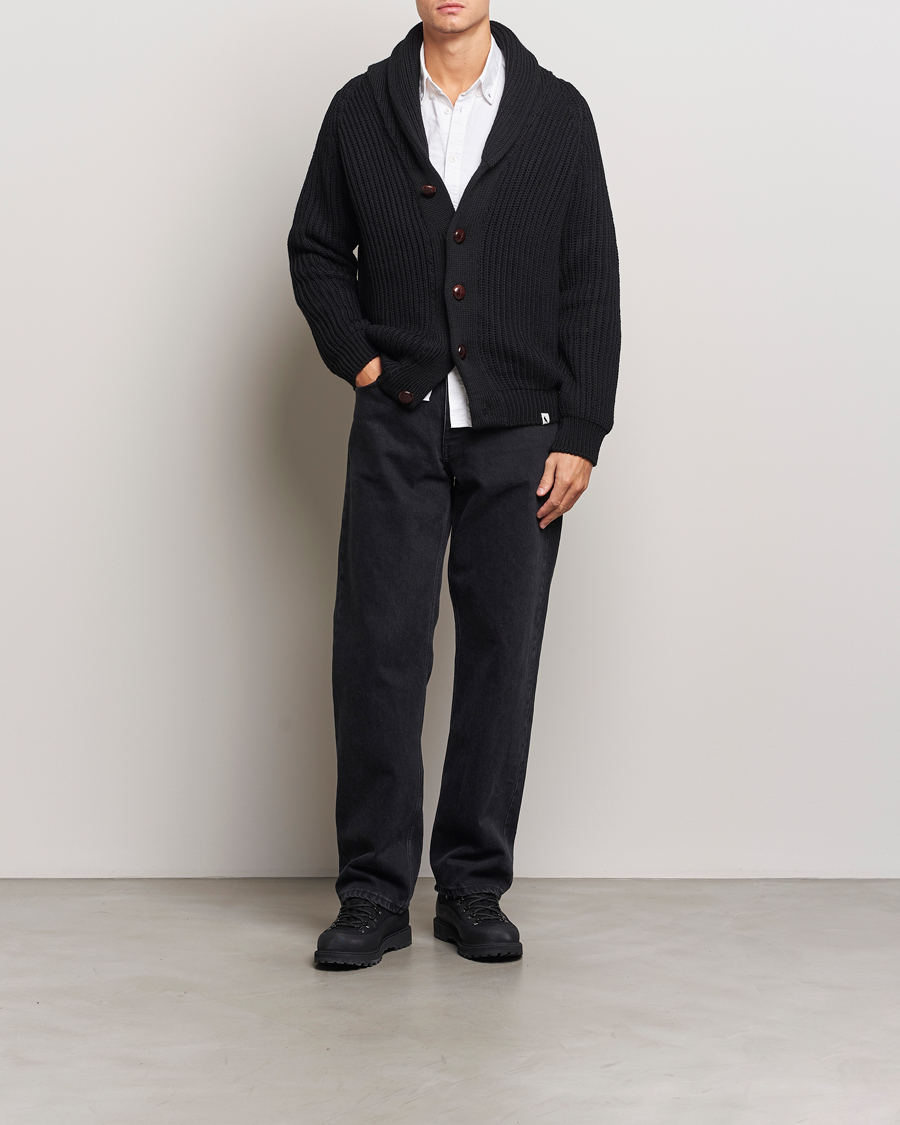 Homme | Pulls Et Tricots | Peregrine | Wilkinson Ribbed Wool Cardigan Black