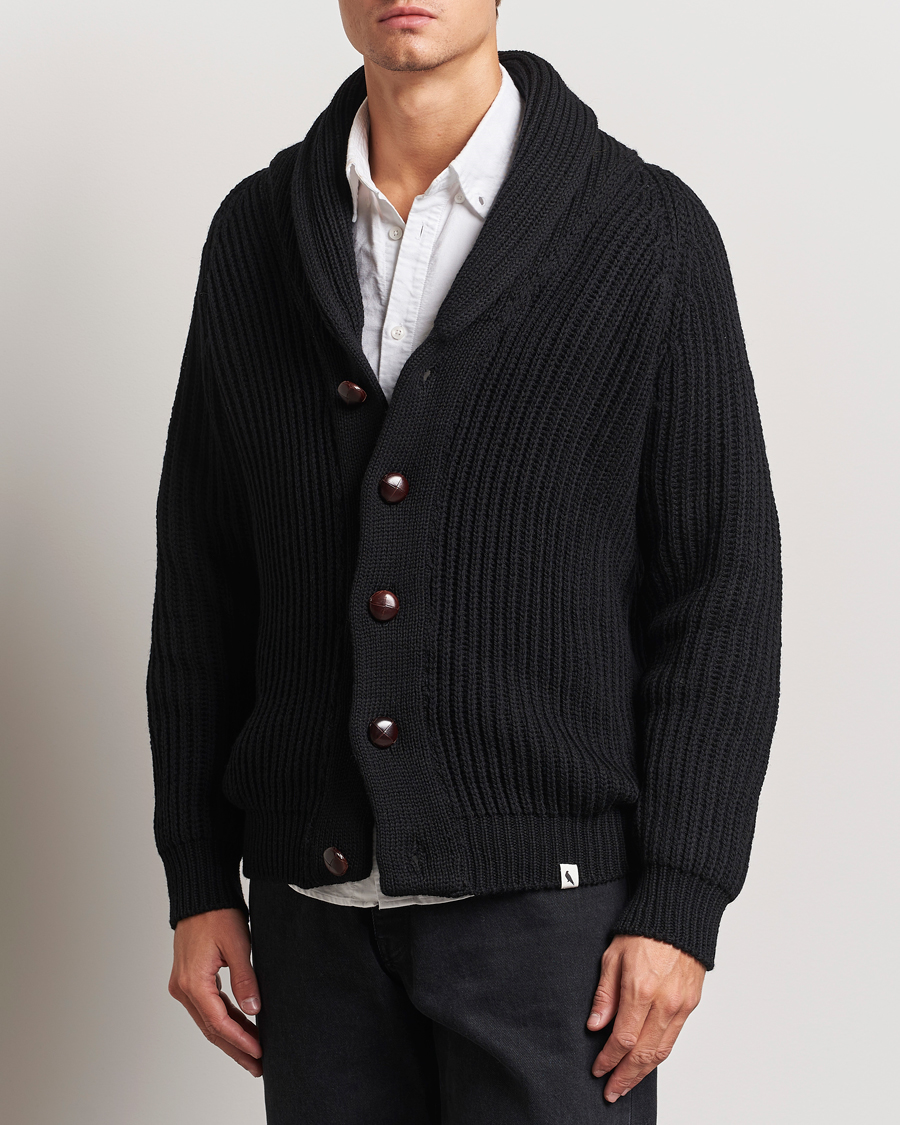 Homme | Pulls Et Tricots | Peregrine | Wilkinson Ribbed Wool Cardigan Black
