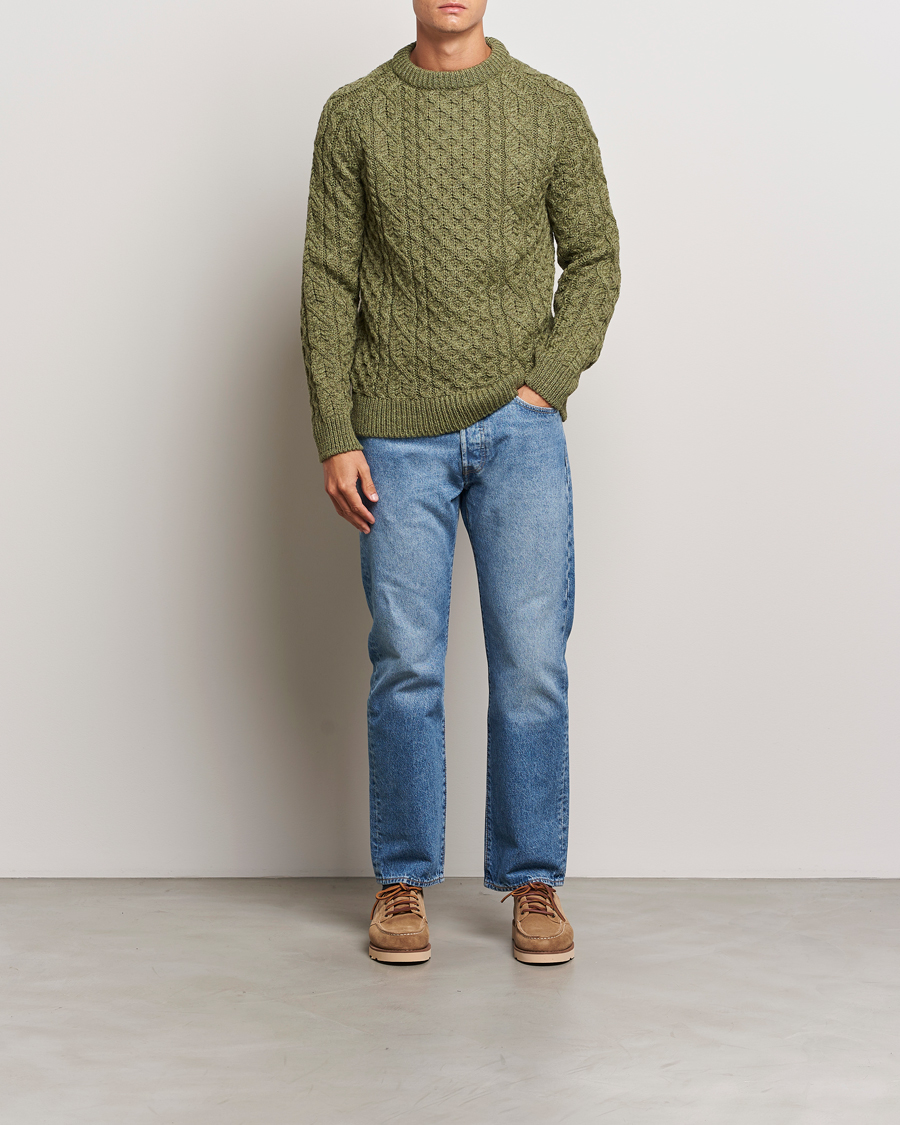 Homme | Pulls Et Tricots | Peregrine | Hudson Wool Aran Knitted Jumper Apple