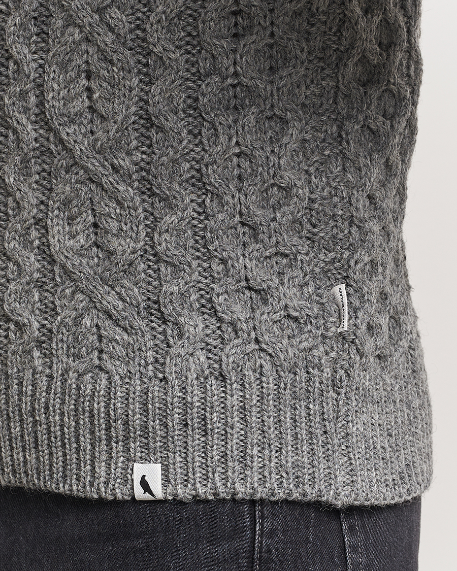 Homme | Pulls Et Tricots | Peregrine | Hudson Wool Aran Knitted Jumper Steel