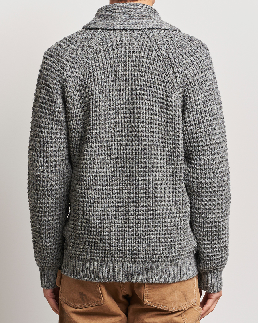 Homme | Pulls Et Tricots | Peregrine | Waffle Wool Shawl Cardigan Steel