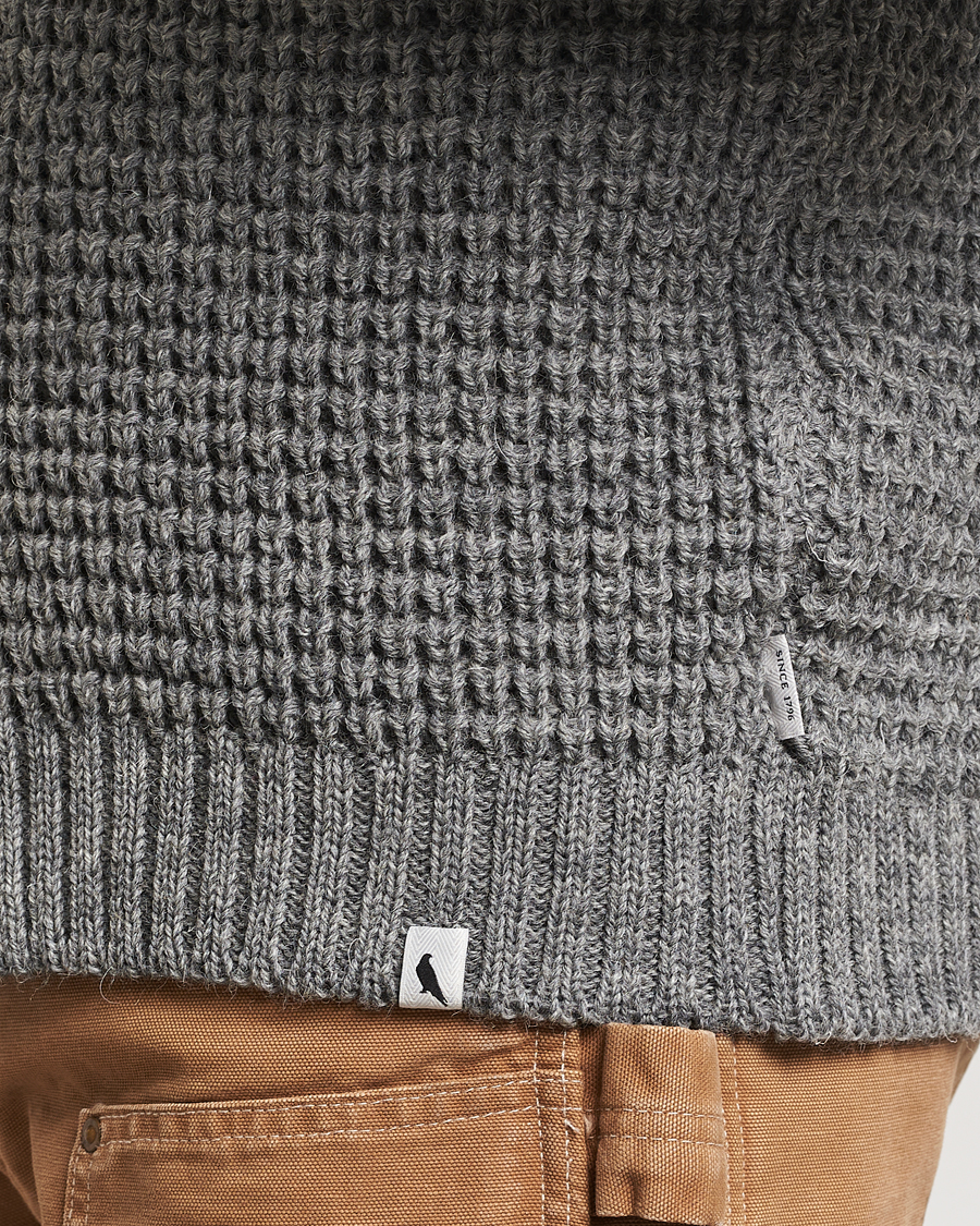 Homme | Pulls Et Tricots | Peregrine | Waffle Wool Shawl Cardigan Steel