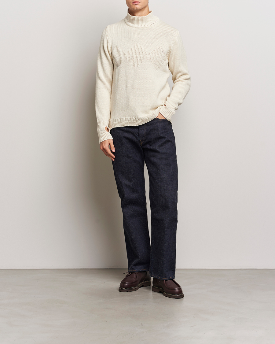 Homme | Pulls Et Tricots | Peregrine | Mountain Guernsey Merino Funnel Neck Cream