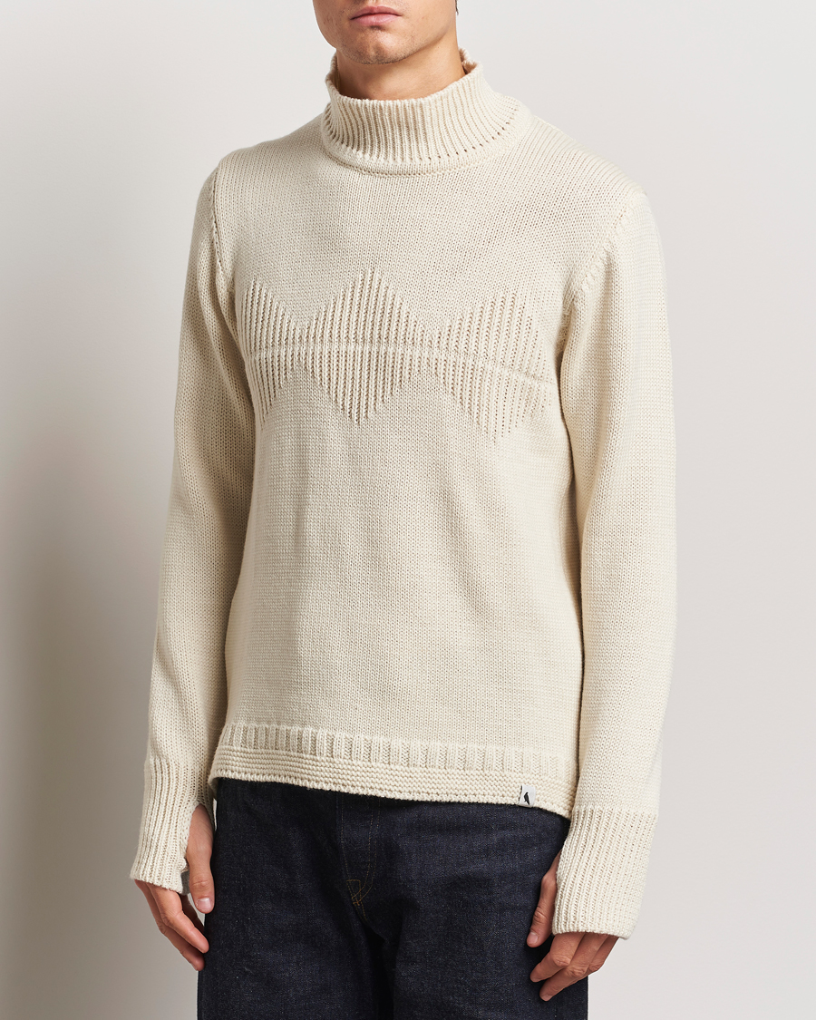 Homme | Pulls Et Tricots | Peregrine | Mountain Guernsey Merino Funnel Neck Cream