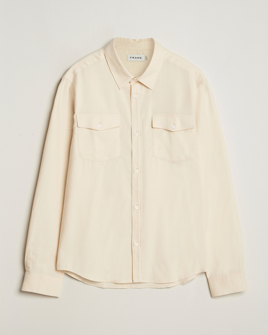 Homme | Chemises | FRAME | Double Pocket Wool Blend Shirt Off White