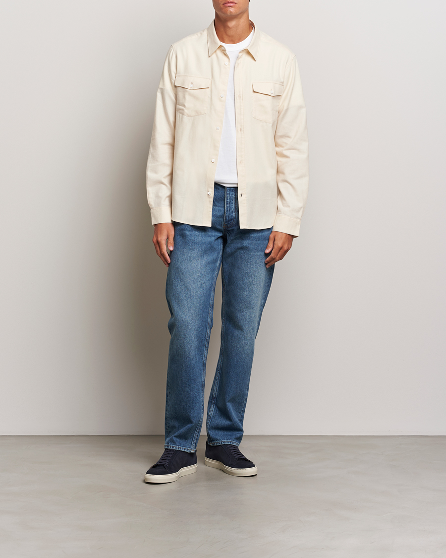 Homme | Chemises | FRAME | Double Pocket Wool Blend Shirt Off White