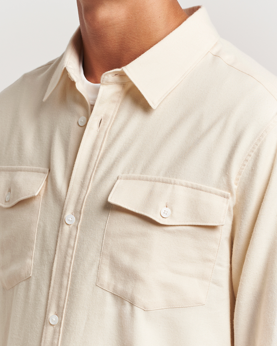 Homme | Chemises | FRAME | Double Pocket Wool Blend Shirt Off White