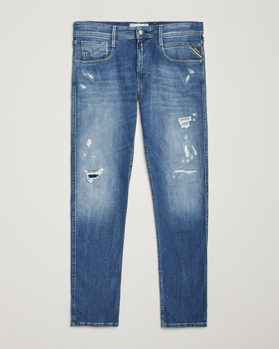 Homme | Jeans | Replay | Anbass Distressed Super Stretch Jeans Medium Blue