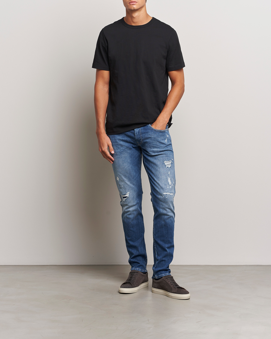 Homme | Jeans | Replay | Anbass Distressed Super Stretch Jeans Medium Blue