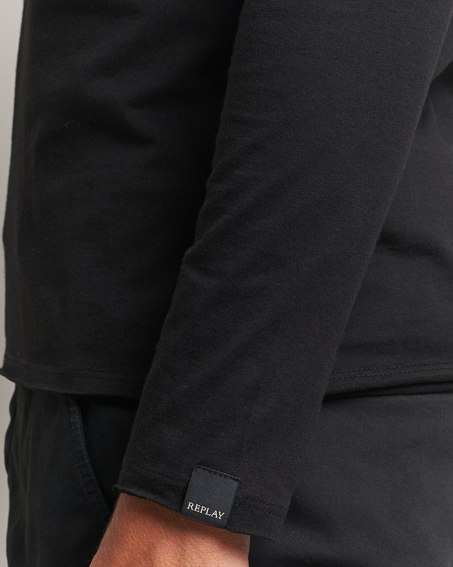 Homme | T-shirts | Replay | Crew Neck Long Sleeve T-Shirt Black