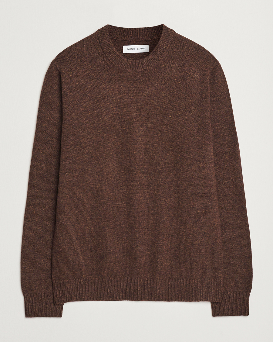Homme | Pulls Et Tricots | Samsøe Samsøe | Isak Knitted Crew Neck Chocolate Brown