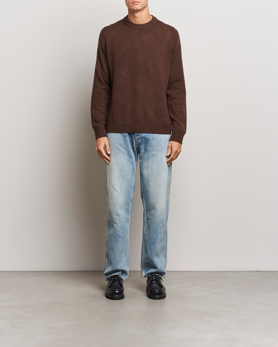Homme | Pulls Et Tricots | Samsøe Samsøe | Isak Knitted Crew Neck Chocolate Brown