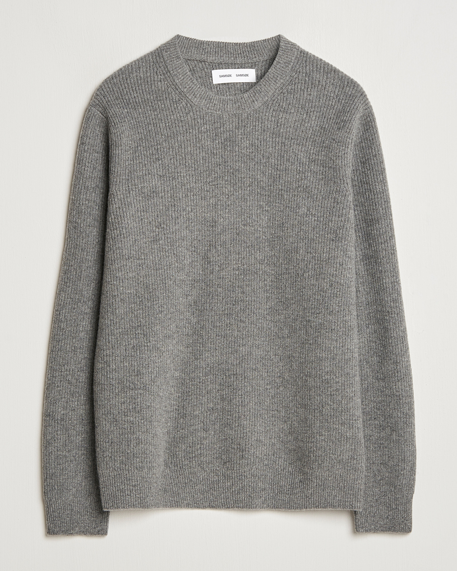 Homme | Pulls Et Tricots | Samsøe Samsøe | Isaks Knitted Crew Neck Dark Grey Melange