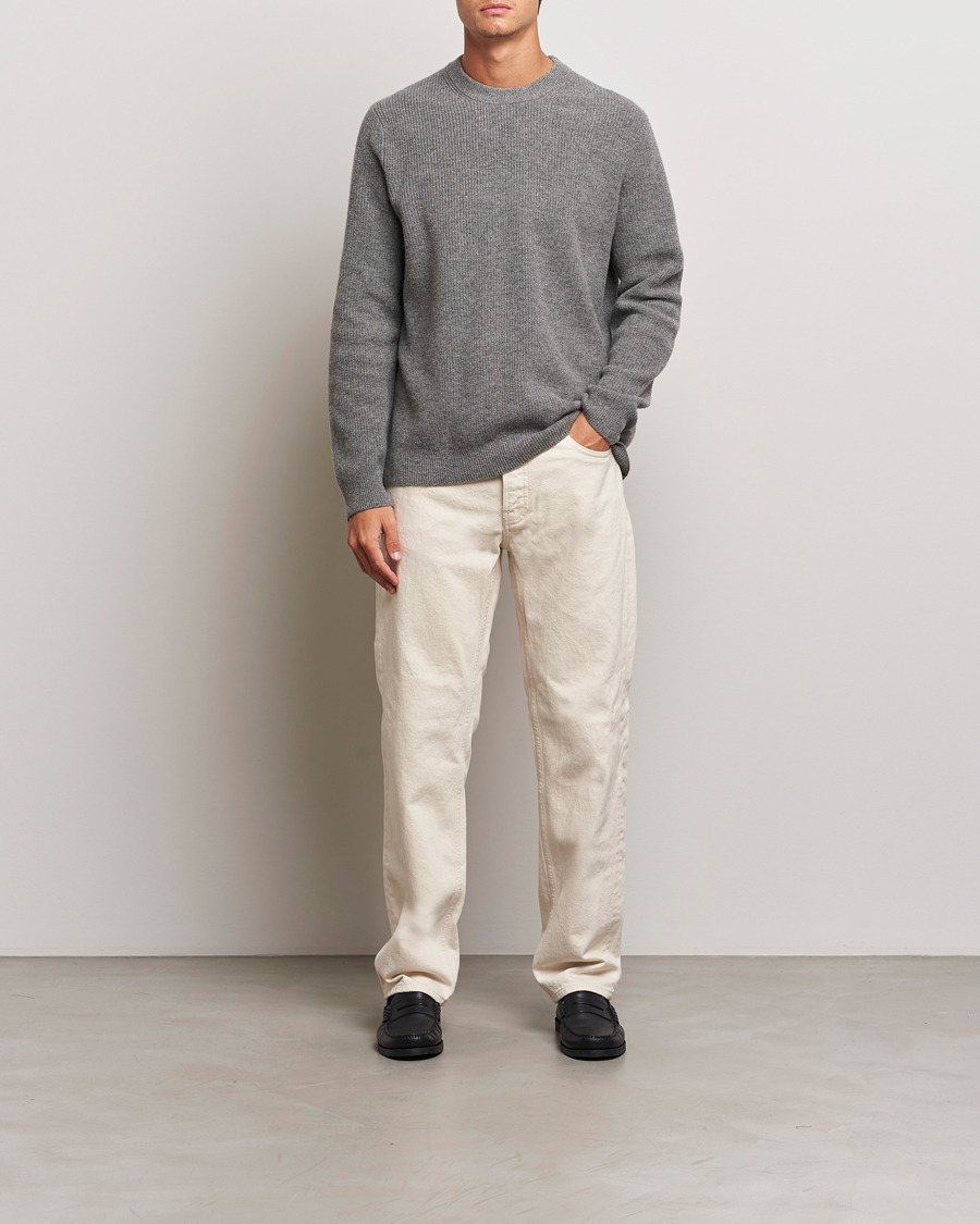 Homme | Pulls Et Tricots | Samsøe Samsøe | Isaks Knitted Crew Neck Dark Grey Melange