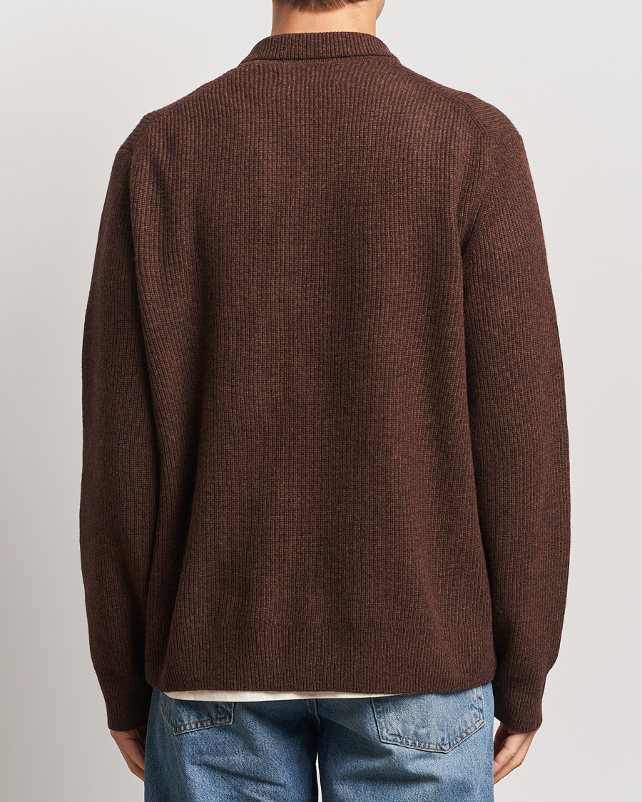 Homme | Pulls Et Tricots | Samsøe Samsøe | Saisaks Half Zip Polo Chocolate Brown
