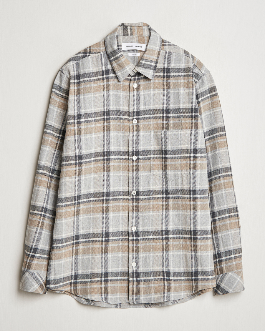 Homme | Chemises | Samsøe Samsøe | Damon Checked Shirt Beige/Grey