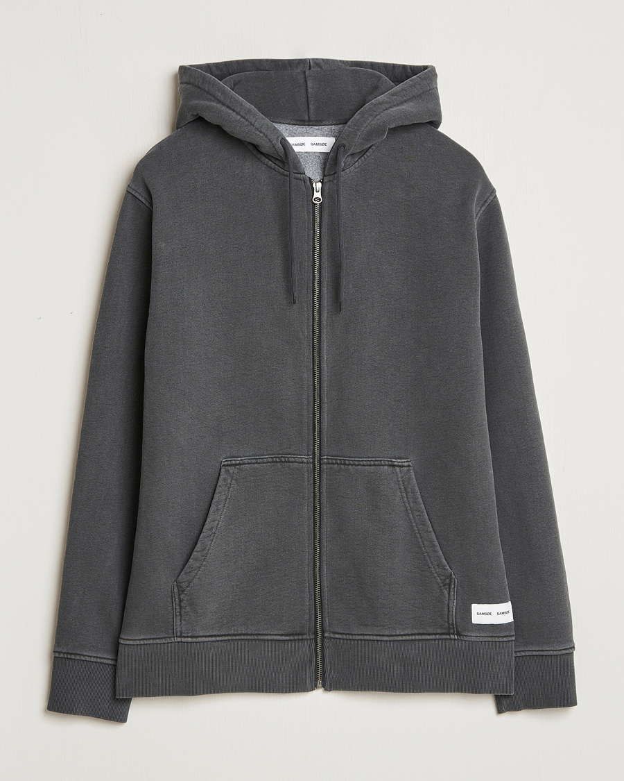 Homme | Pulls Et Tricots | Samsøe Samsøe | Pigment Dyed Full Zip Hoodie Black