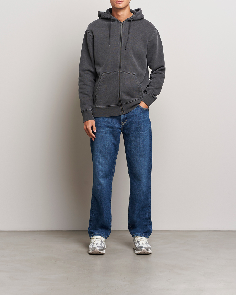 Homme | Pulls Et Tricots | Samsøe Samsøe | Pigment Dyed Full Zip Hoodie Black