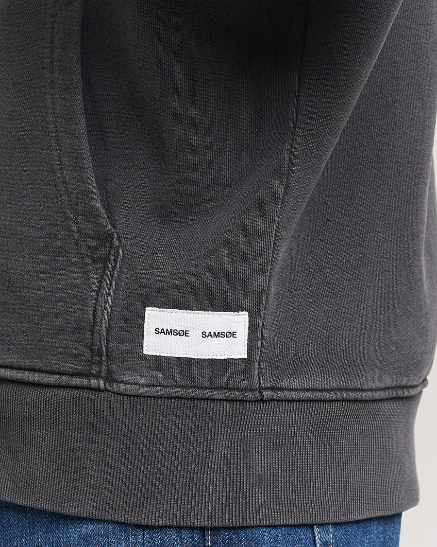 Homme | Pulls Et Tricots | Samsøe Samsøe | Pigment Dyed Full Zip Hoodie Black