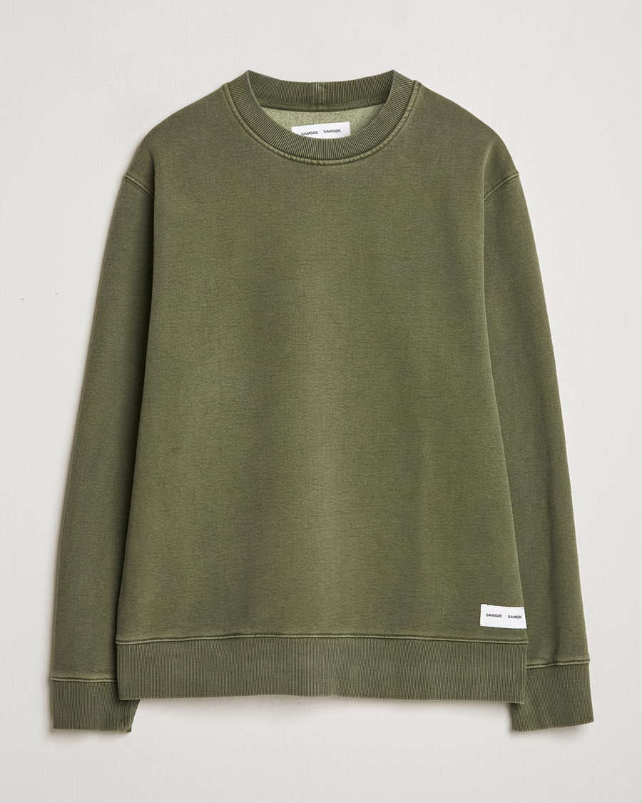 Homme | Pulls Et Tricots | Samsøe Samsøe | Pigment Dyed Crew Neck Sweatshirt Forest Night