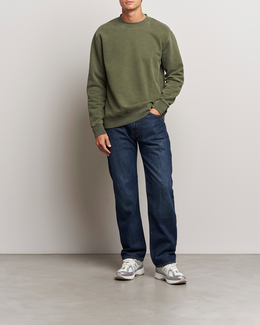 Homme | Pulls Et Tricots | Samsøe Samsøe | Pigment Dyed Crew Neck Sweatshirt Forest Night