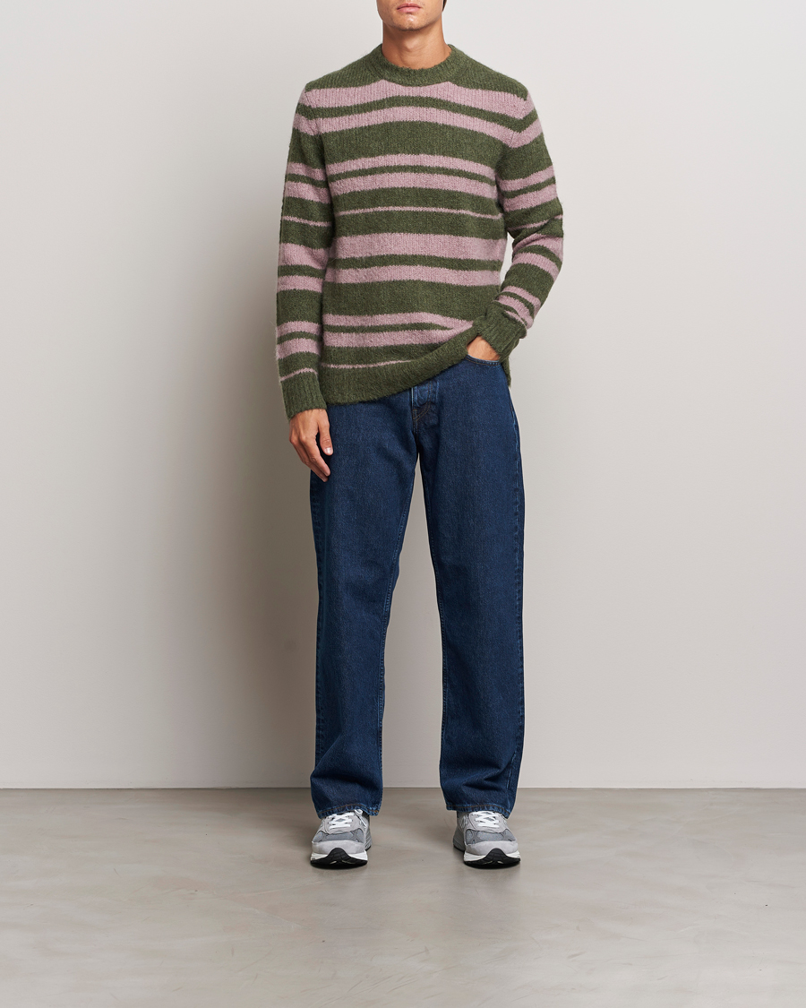 Homme | Pulls Et Tricots | Samsøe Samsøe | Arin Mohair Striped Sweater Green/Pink