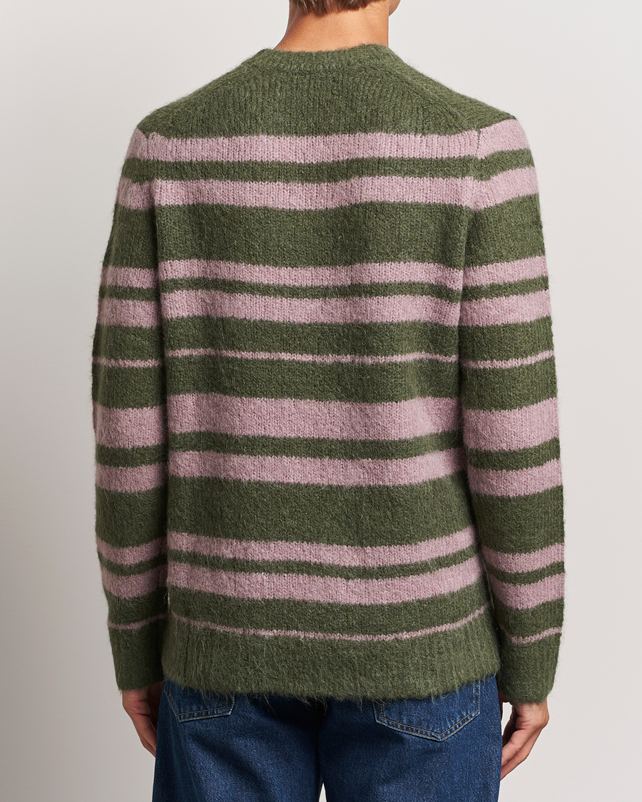 Homme | Pulls Et Tricots | Samsøe Samsøe | Arin Mohair Striped Sweater Green/Pink