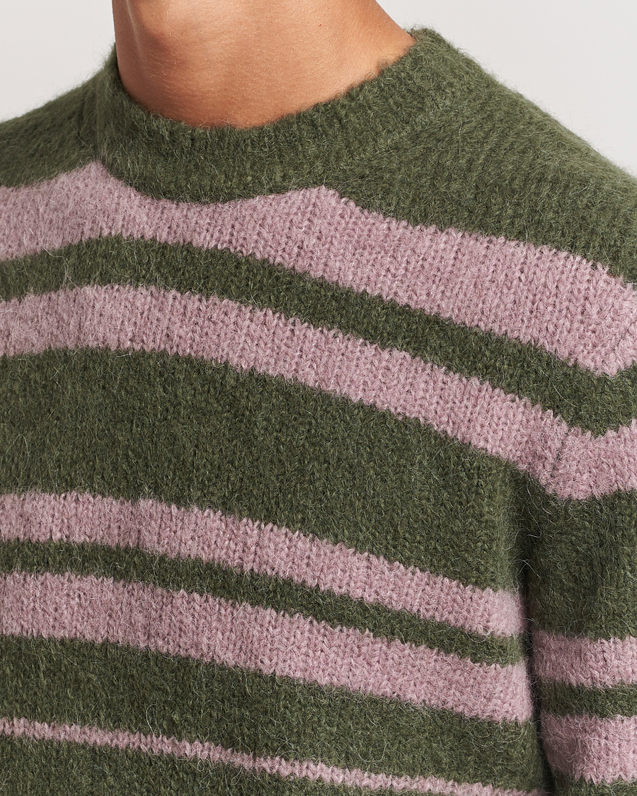 Homme | Pulls Et Tricots | Samsøe Samsøe | Arin Mohair Striped Sweater Green/Pink