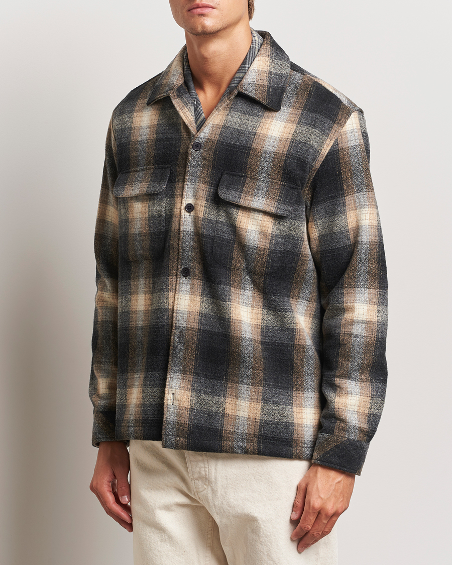 Homme | Chemises | Samsøe Samsøe | Castor Checked Overshirt Petrified Brown