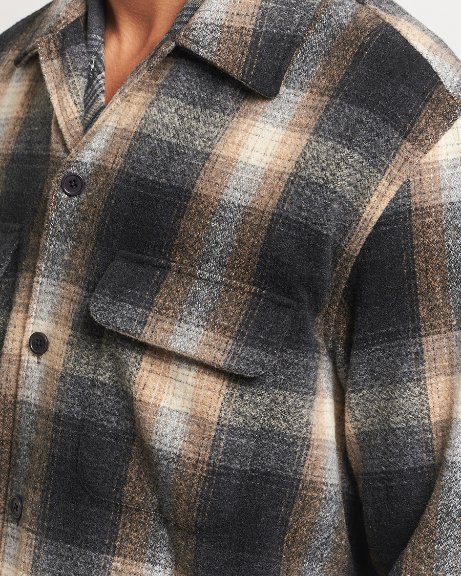 Homme | Chemises | Samsøe Samsøe | Castor Checked Overshirt Petrified Brown