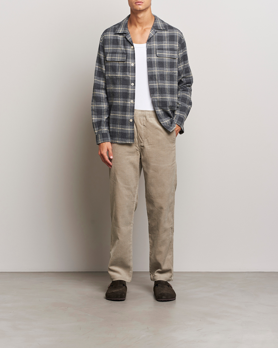Homme | Pantalons | Samsøe Samsøe | Jabari Corduroy Drawstring Trousers Abbey Stone