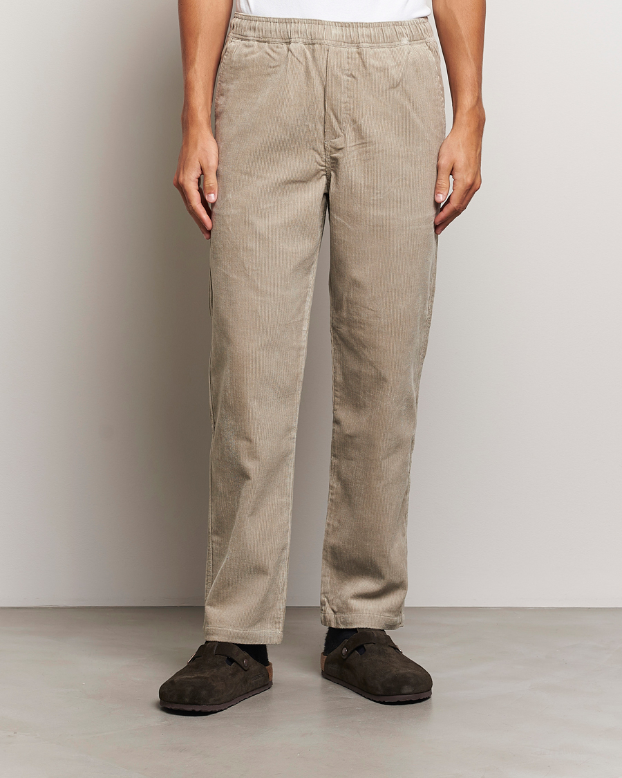 Homme | Pantalons | Samsøe Samsøe | Jabari Corduroy Drawstring Trousers Abbey Stone