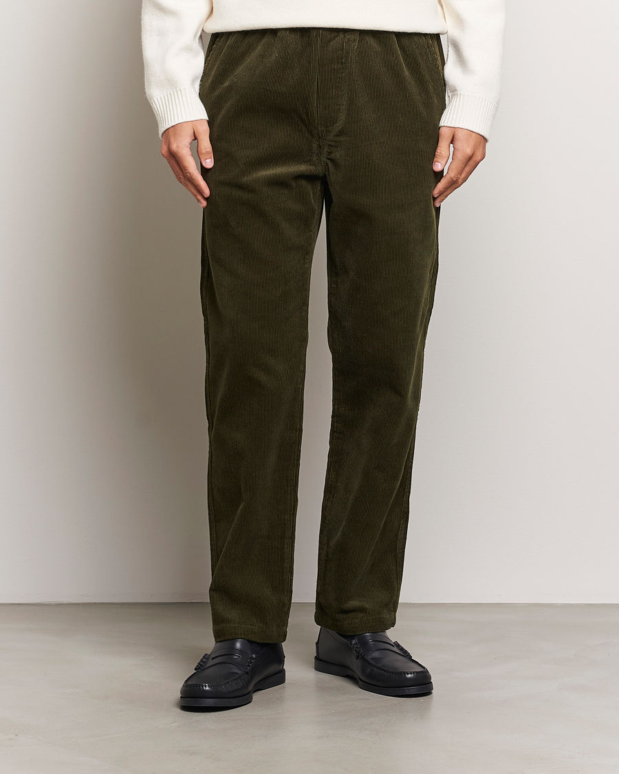 Homme | Pantalons | Samsøe Samsøe | Jabari Corduroy Drawstring Trousers Forest Night