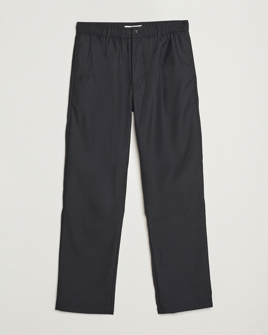 Homme | Pantalons | Samsøe Samsøe | Bertil Pleated Drawstring Trousers Black