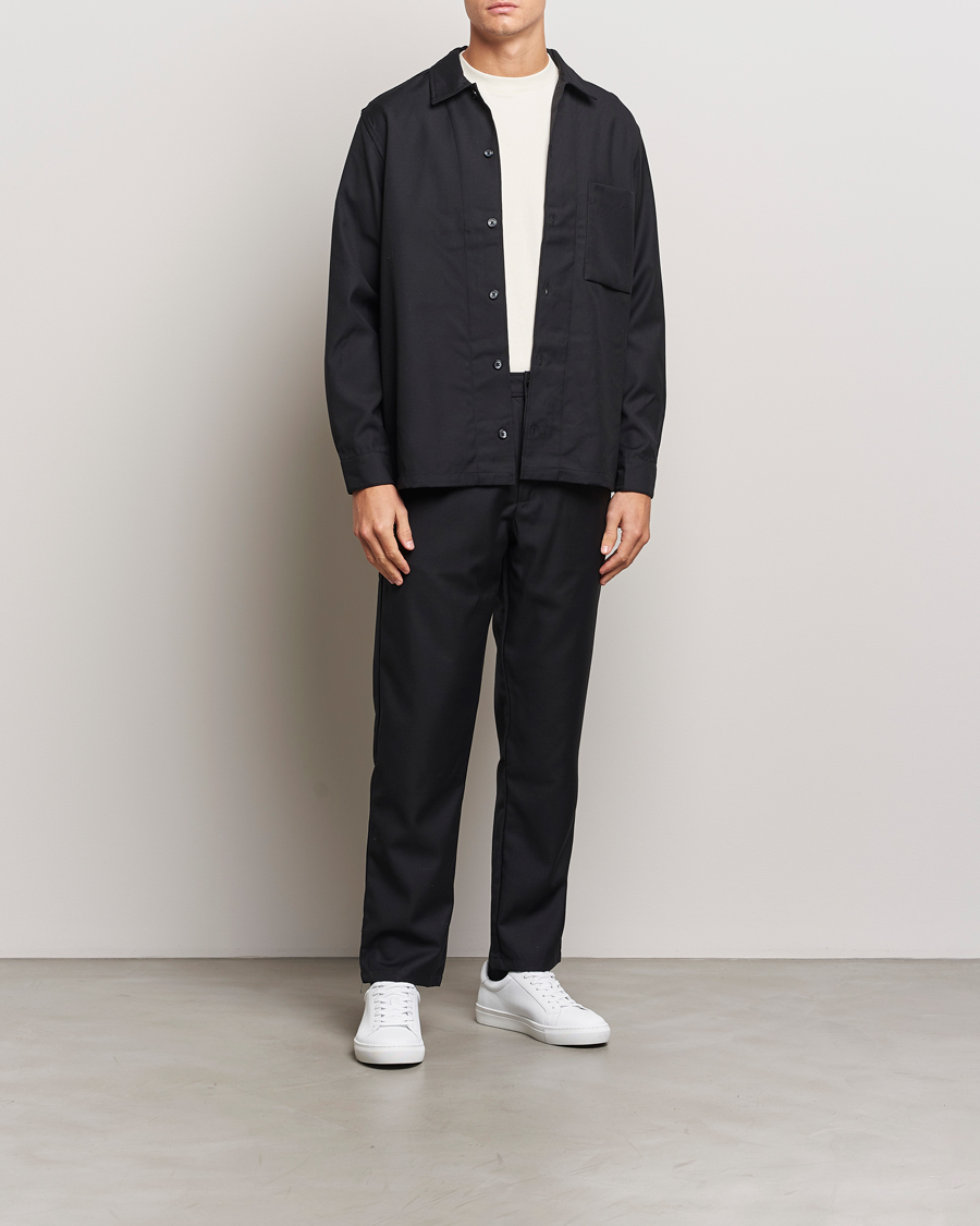 Homme | Pantalons | Samsøe Samsøe | Bertil Pleated Drawstring Trousers Black