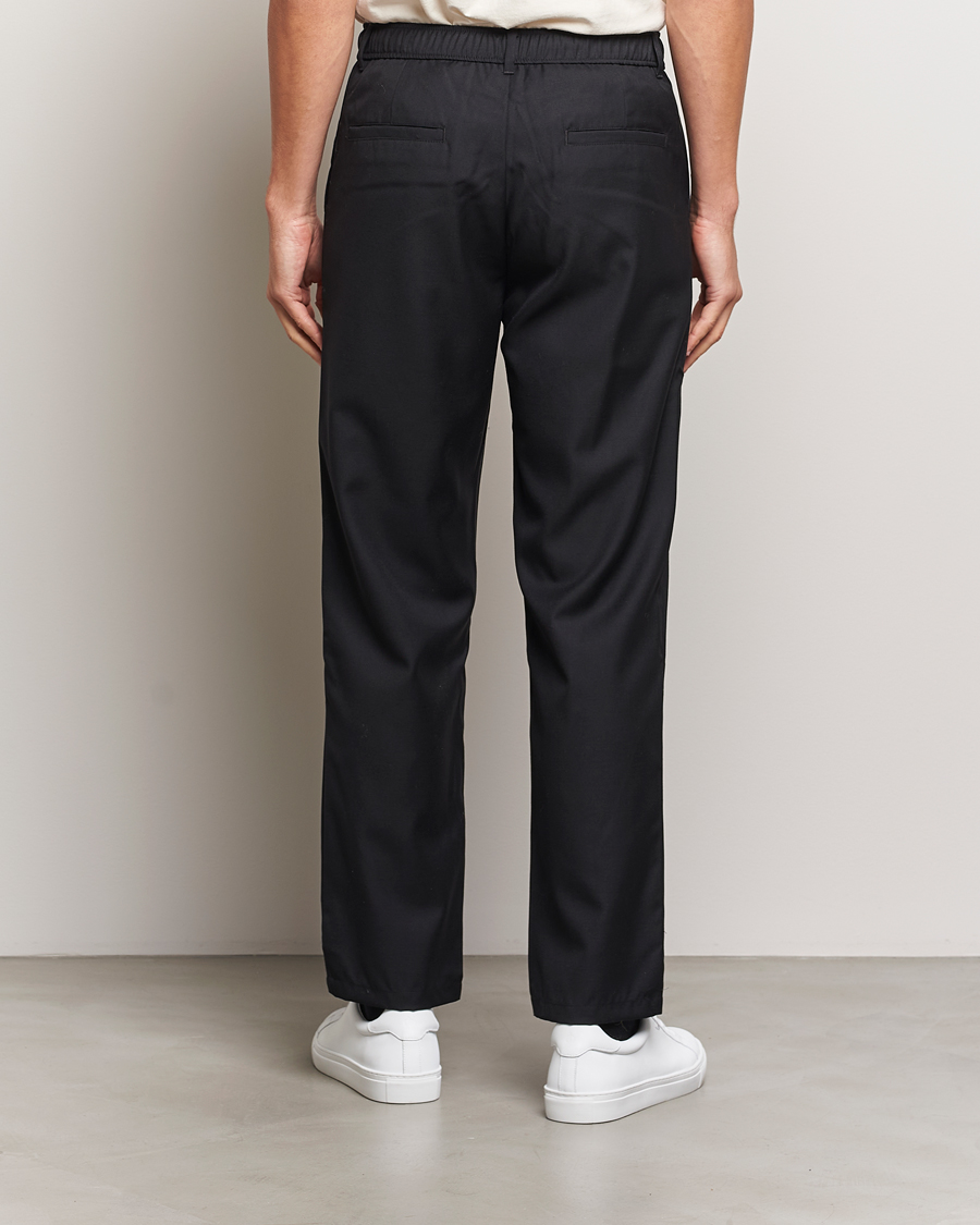 Homme | Pantalons | Samsøe Samsøe | Bertil Pleated Drawstring Trousers Black