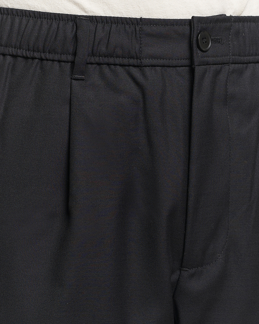Homme | Pantalons | Samsøe Samsøe | Bertil Pleated Drawstring Trousers Black